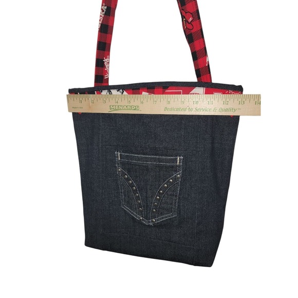 Nebraska Cornhuskers Denim Tote Bag Handmade  Go Big Red! - Picture 8 of 9